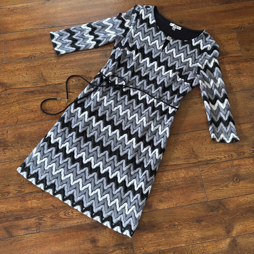 Sandra Darren Black and White Dress